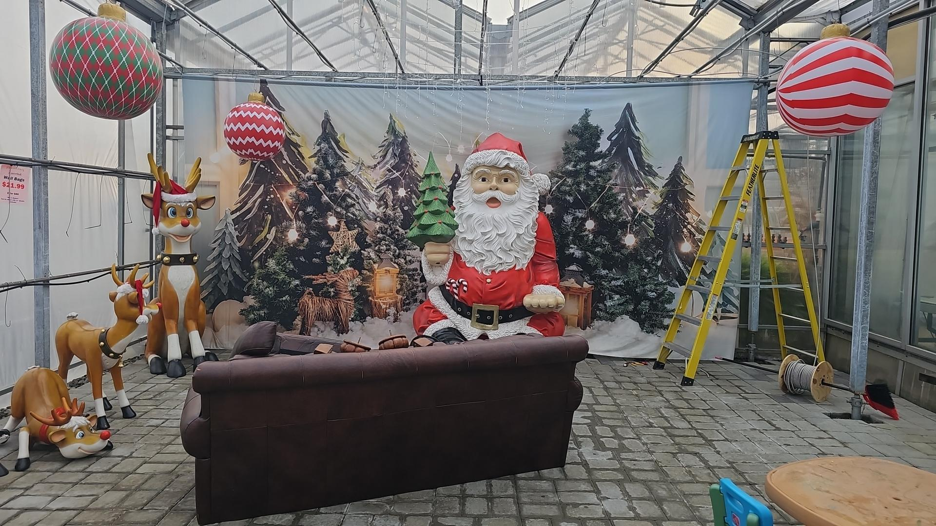 Toile de Fond Elk de Forêt Enneigée de Photographie de Noël M6-90