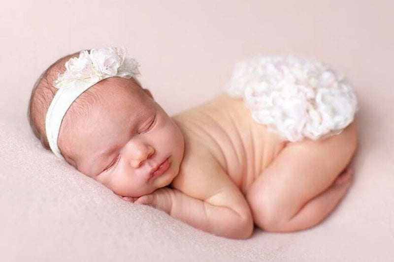 Accessoires de photographie pour nouveau-né Robe à pompon fleurie pour bébé fille (avec coiffe assortie) CL3