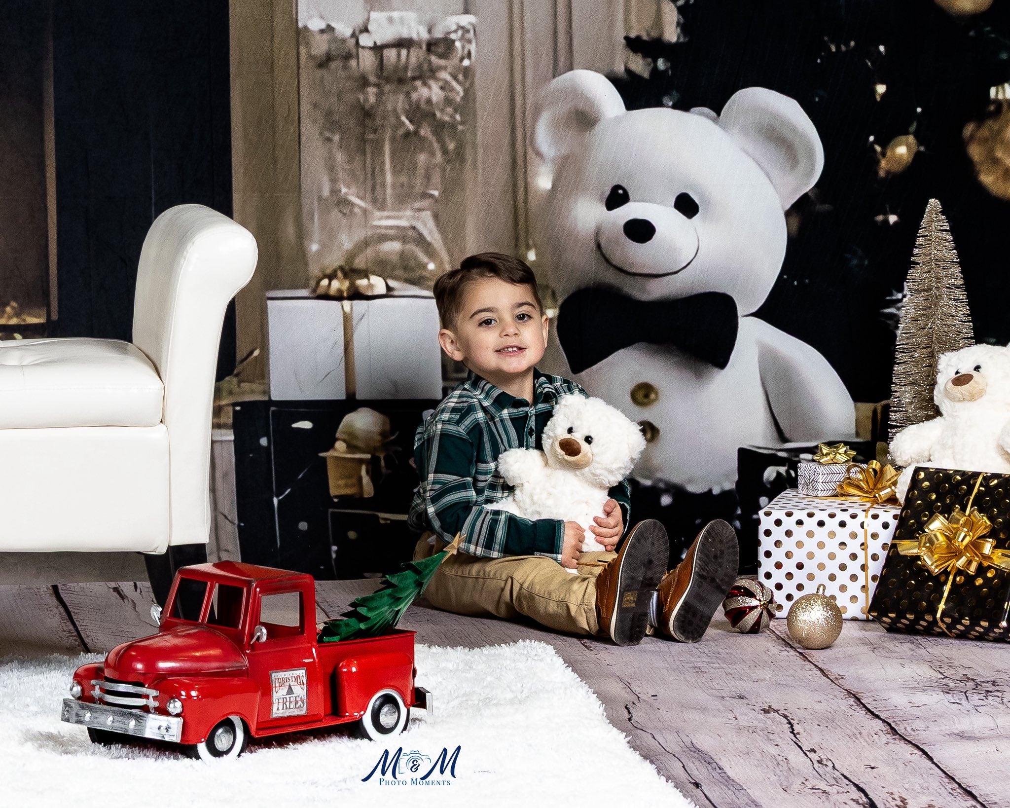 Toile de fond Noël Charme Ourson Confort Enfants CSH5-319
