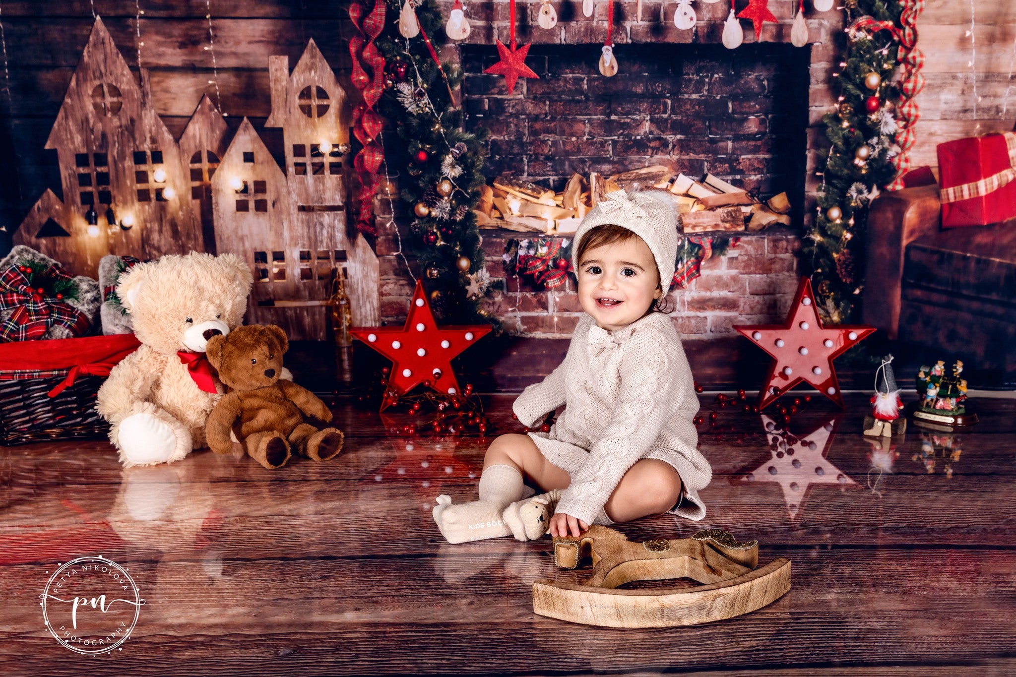 Toile de fond de Noël Photographie de mur de brique DBD-19186