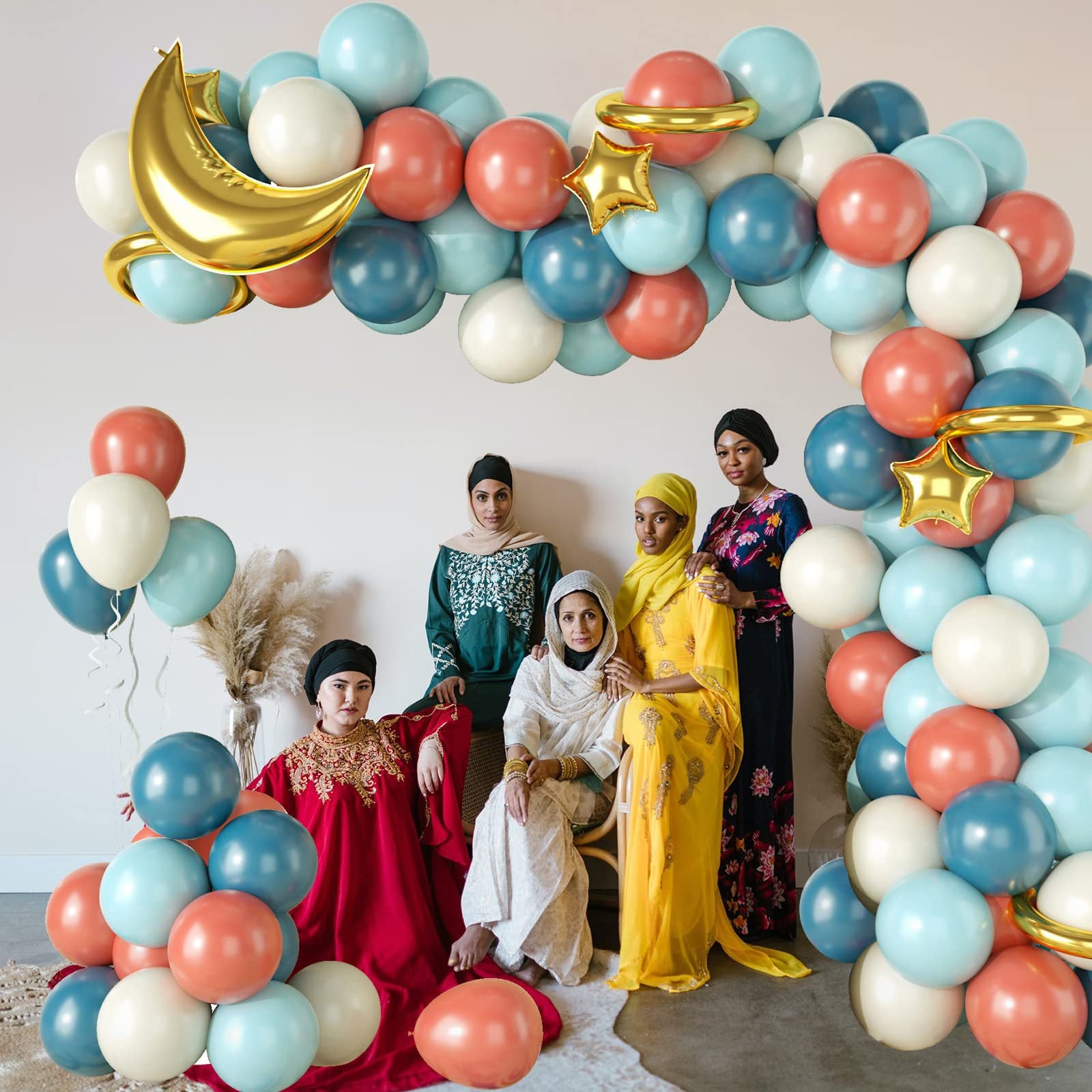 Chaîne de Ballons Étoile Vintage Bleu Poudré pour Anniversaire BA11