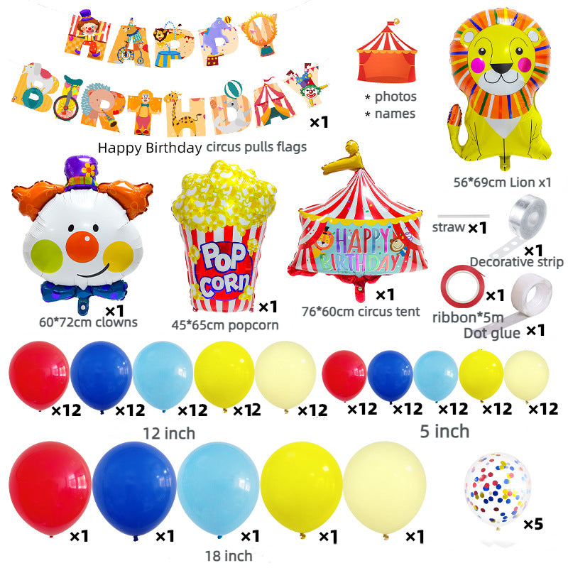 Ballon en Film d'Aluminium Thème Cirque Cartoon Mignon BA5