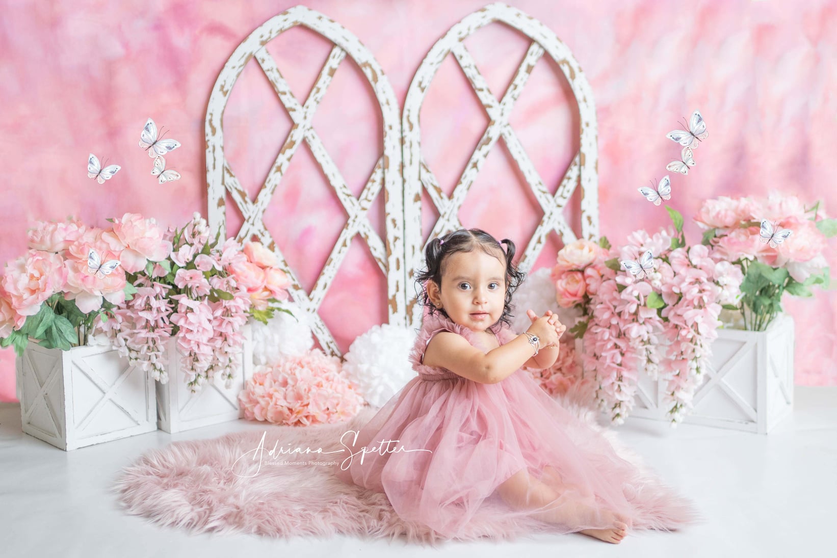 Fond pour nouveau-né Arche florale rose Fleurs Fonds pour enfants MRR10-40
