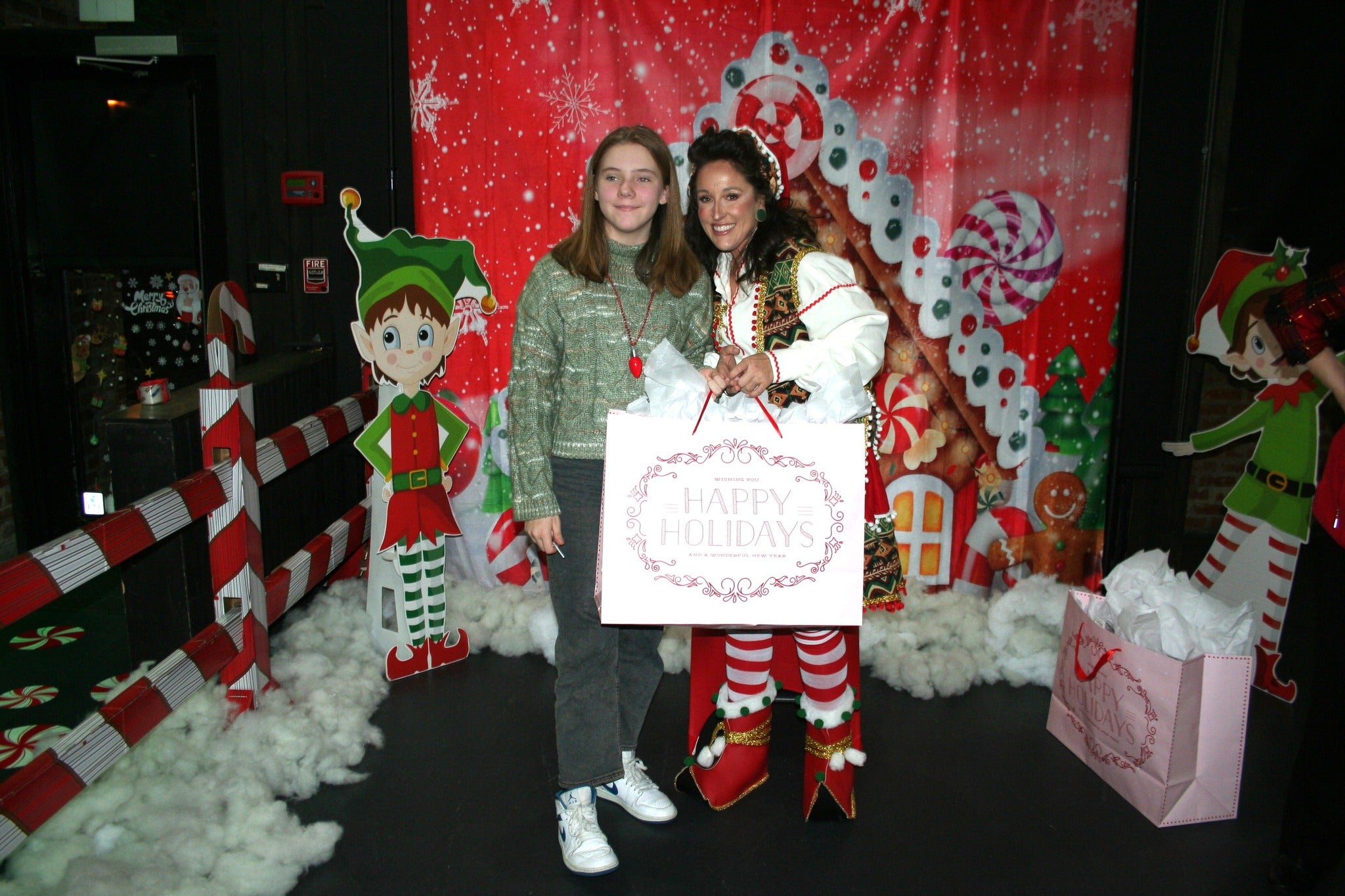 Toile de fond de Noël Gingerbread House Candy pour la photographie D867