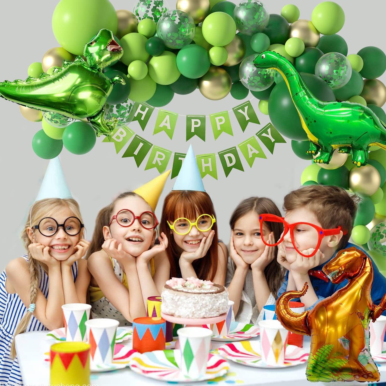 Chaîne de Ballons Dinosaure Monde Jurassique pour Thème de la Jungle BA13