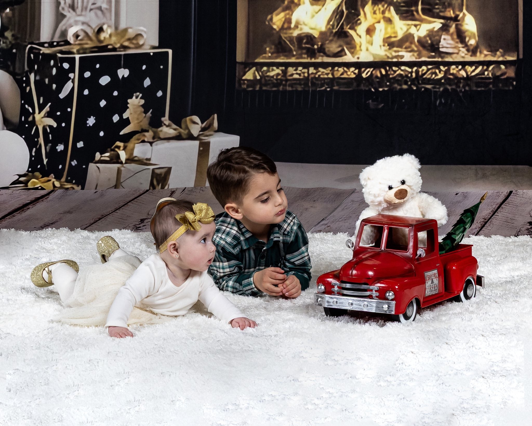 Toile de fond Noël Charme Ourson Confort Enfants CSH5-319