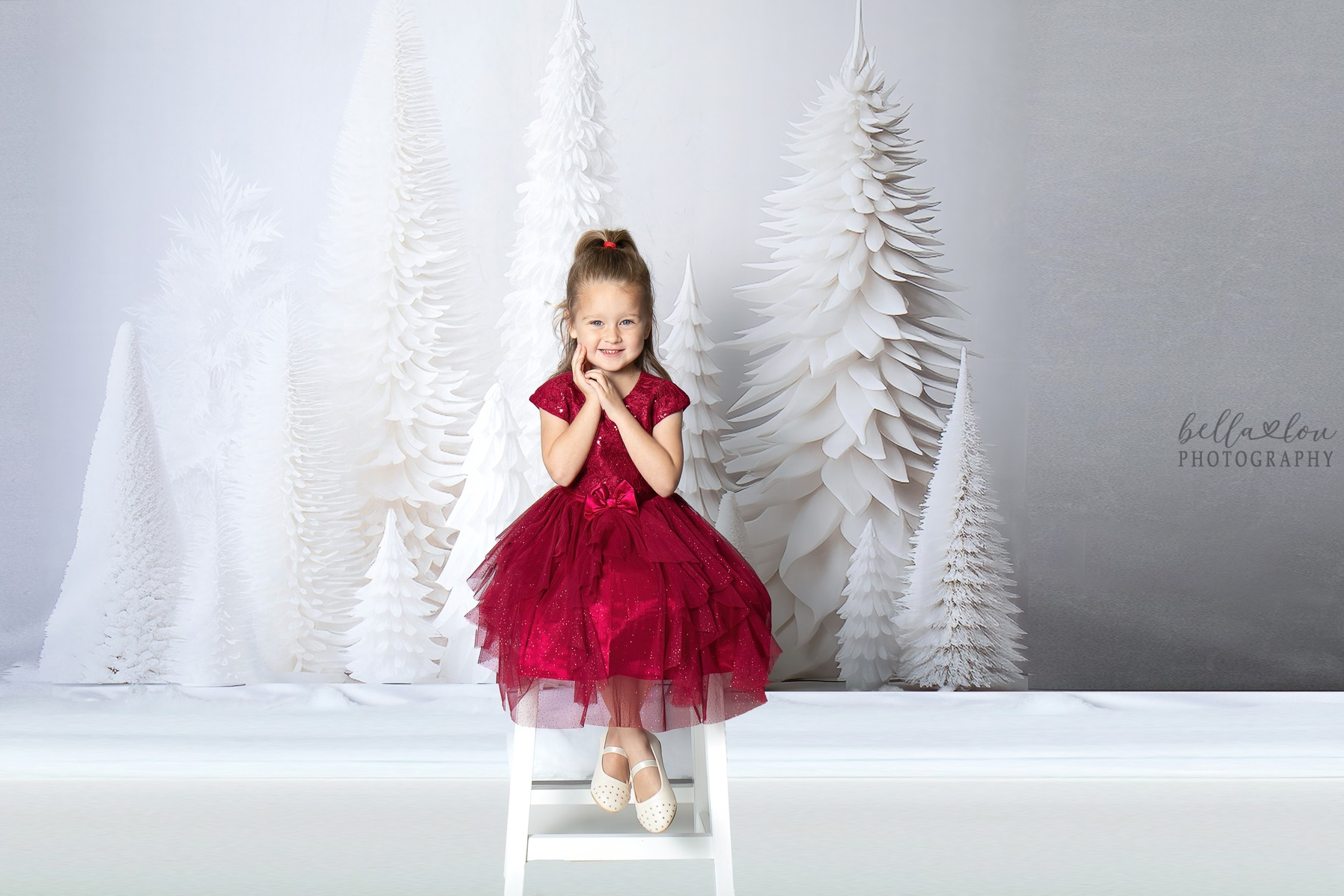 Toile de fond de Photographie avec Arbre de Noël Blanc RR7-734