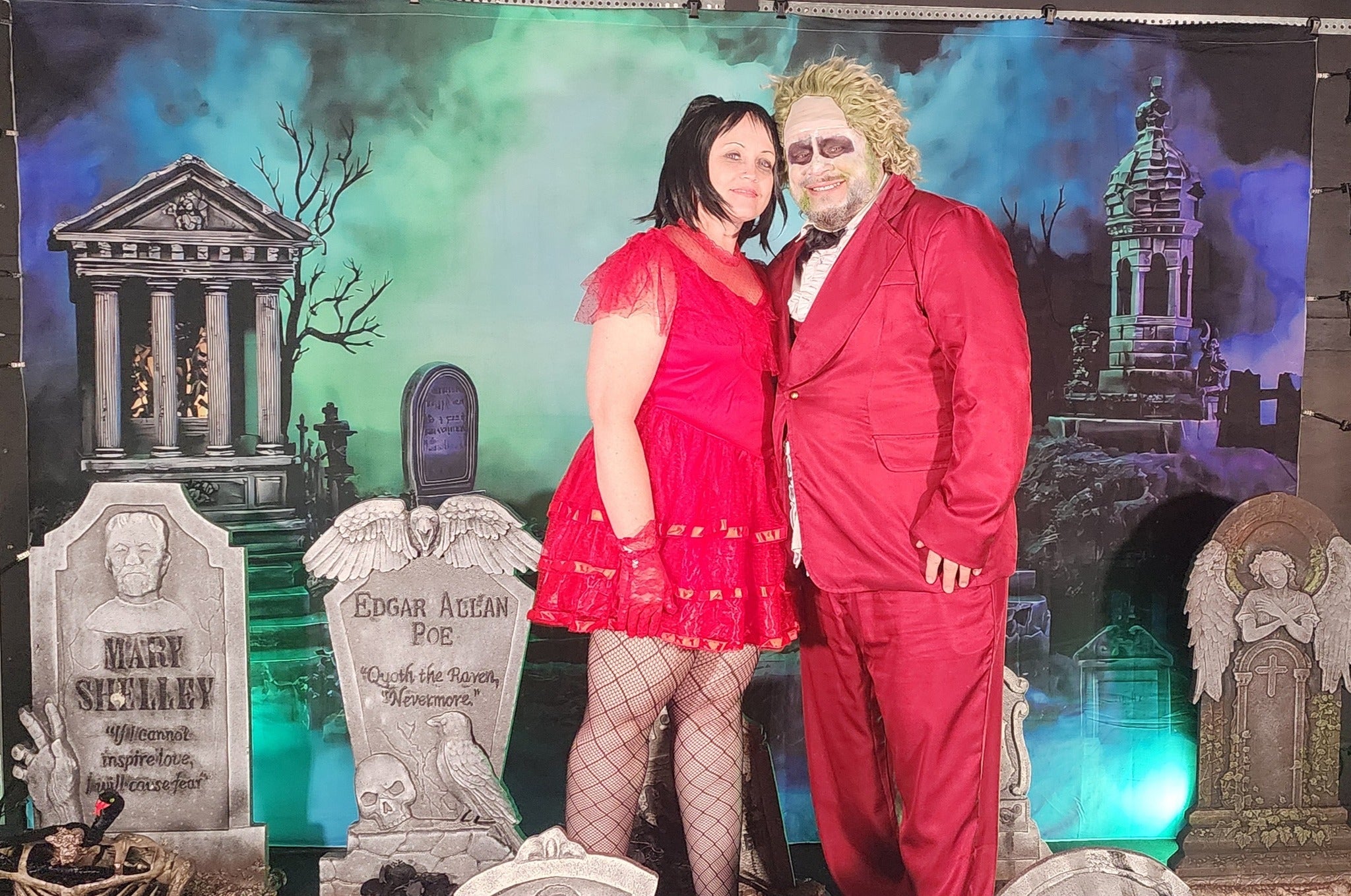 Toile de fond halloween Tombes Brumeuses Lumineuses MRR8-24