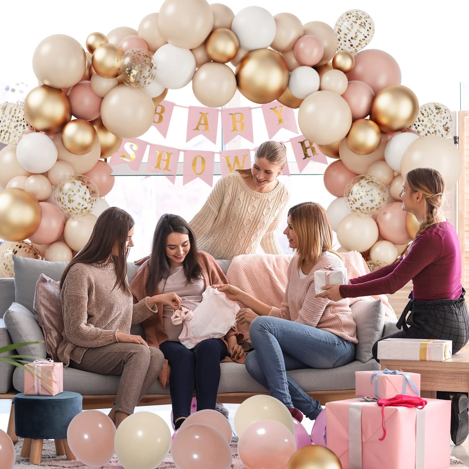 Chaîne de Ballons Or Vintage pour Mariage ou Anniversaire BA8