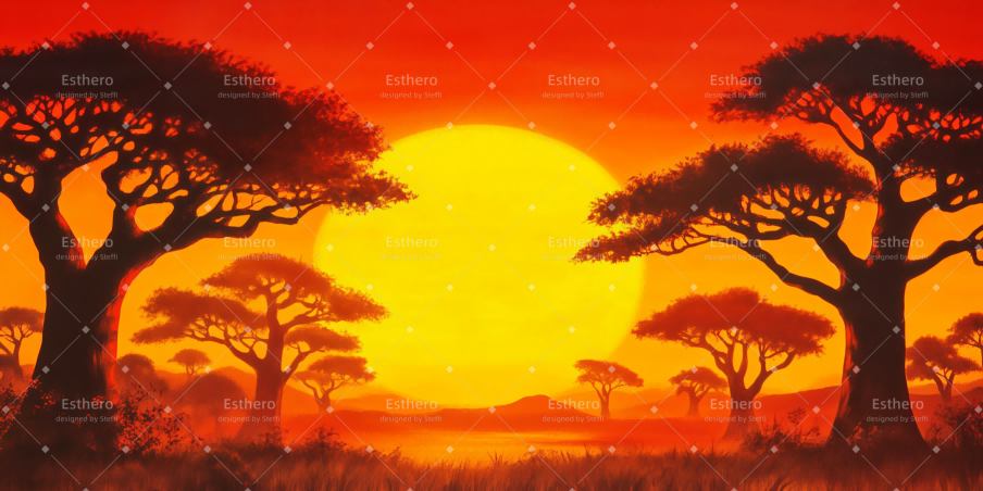 Toile de fond Theatre Coucher de soleil africain CSH59-T51