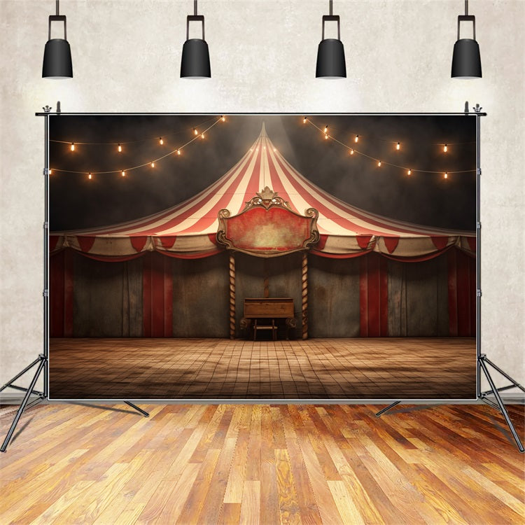 Toile de Fond Cirque Tente Rouge et Blanche BRP1-173