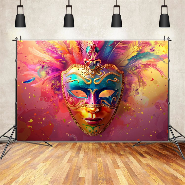 Toile de Fond Carnaval Masque Plumé Fête Festival BRP1-207