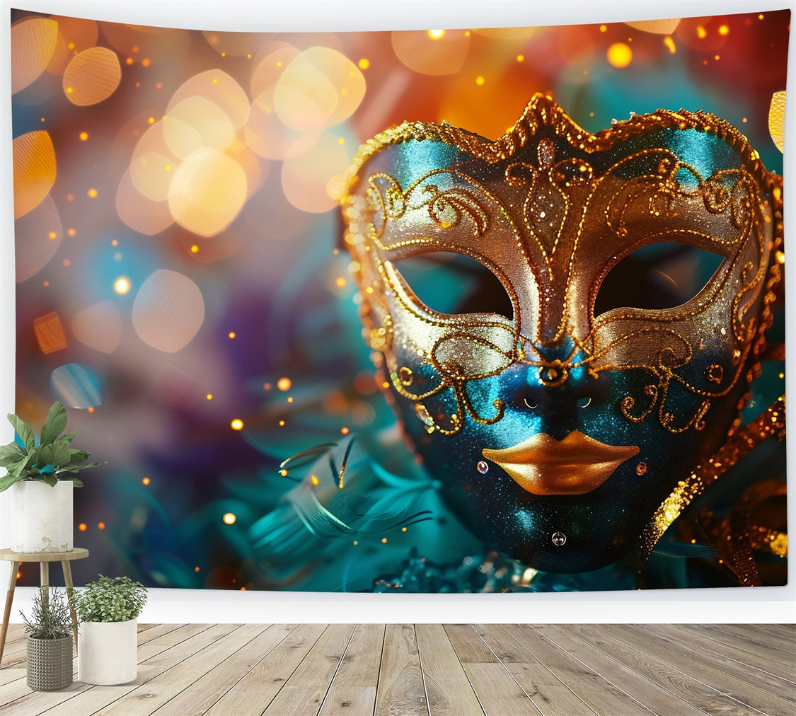 Toile de Fond Carnaval Masque Artistique Plumes Élégantes BRP1-210
