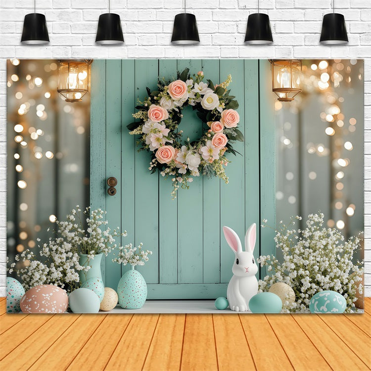 Toile de fond Pâques Couronne Lapin Œufs Printemps BRP1-220