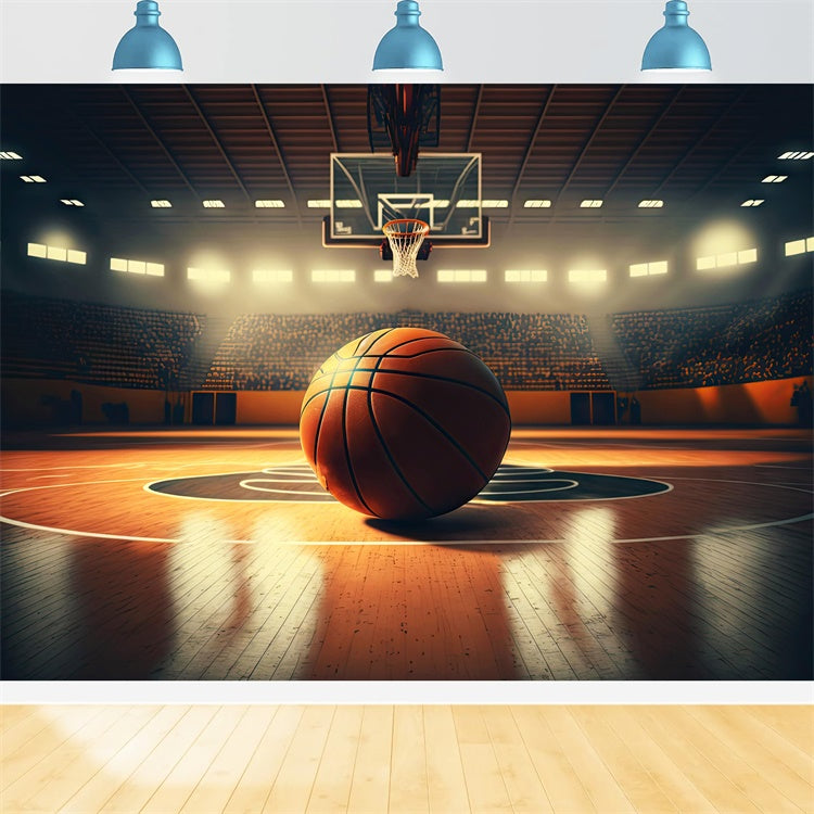 Toile de fond Photo Terrain de Basket Éclairage Chaleureux BRP1-326