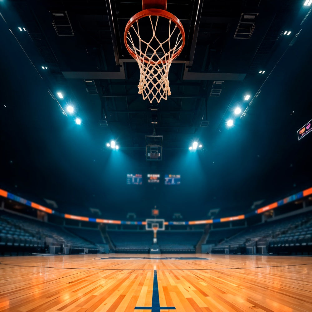 Toile de fond Photo Terrain de Basket Nuit de Jeu Professionnel BRP1-333