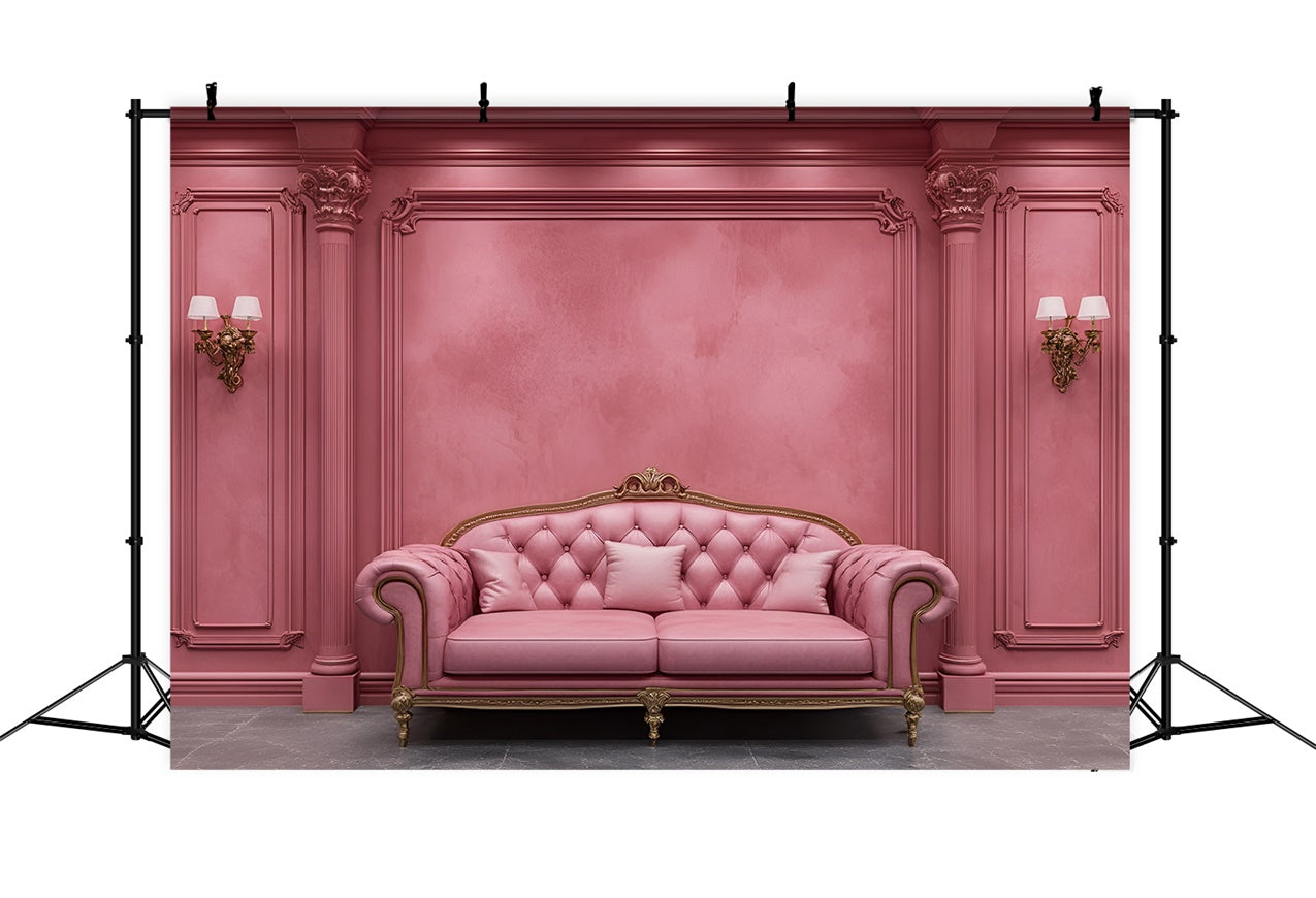 Fond Boudoir Luxueuse Canapé Rose Vintage BRP1-441
