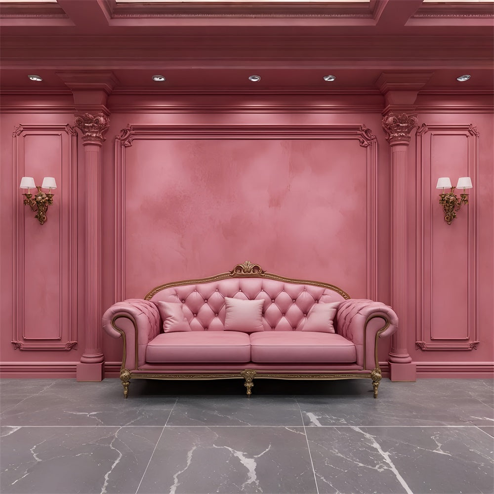 Fond Boudoir Luxueuse Canapé Rose Vintage BRP1-441