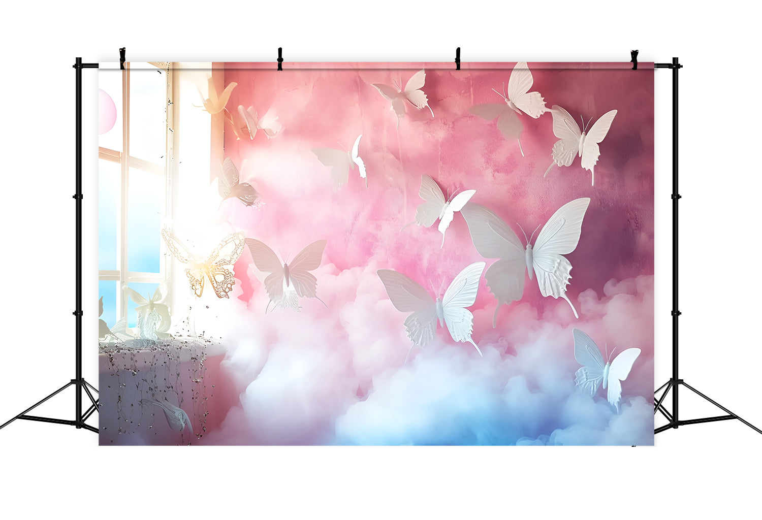 Fond Photo Boudoir Papillons Blancs Rêve Pastel BRP1-455
