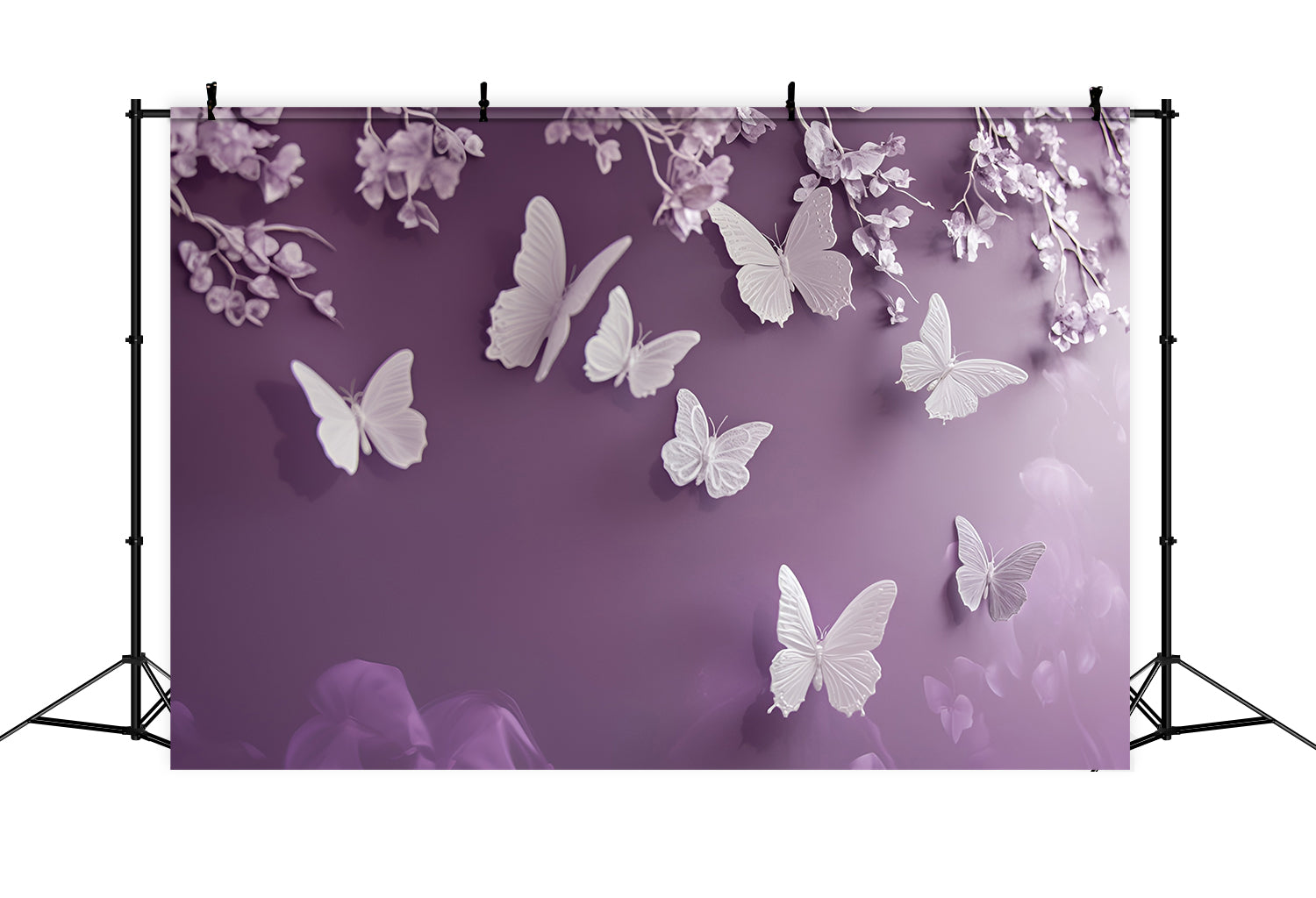 Toile de fond Boudoir Orchidée Délicate Papillon BRP1-456