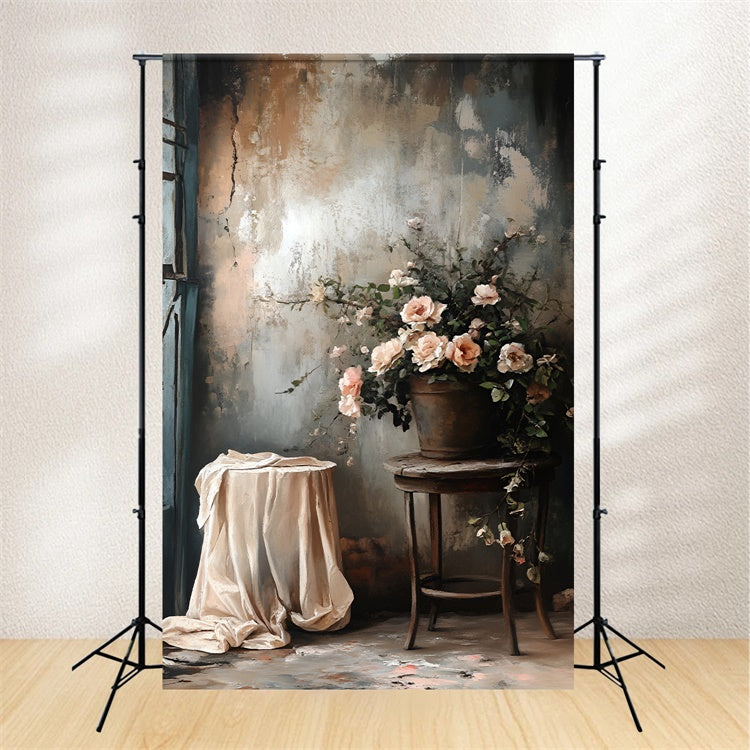 Toile de fond Boudoir Mur Décoloré Floral Délicat BRP1-463