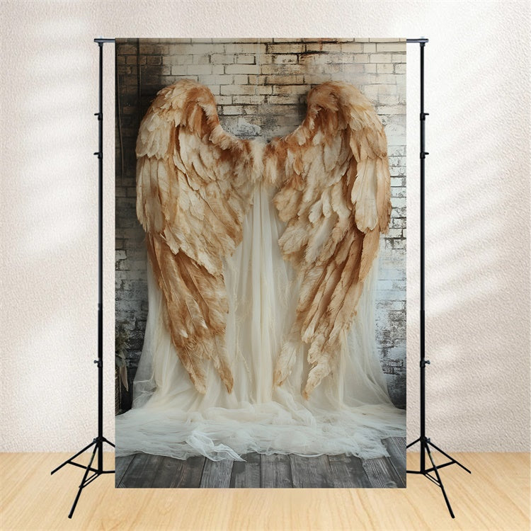 Toile de fond Boudoir Plume Angélique Mur Brique BRP1-466