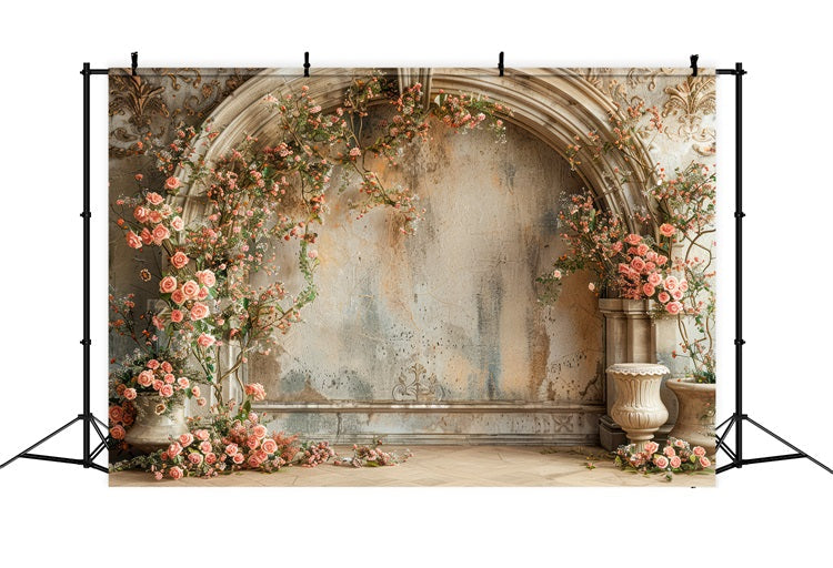 Toile de fond Florale Vintage Arche de Roses Rustique BRP1-498