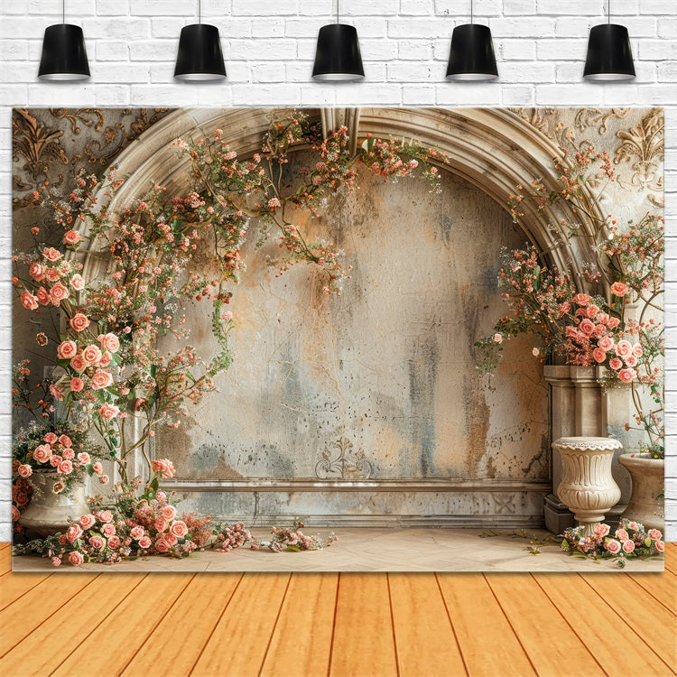 Toile de fond Florale Vintage Arche de Roses Rustique BRP1-498