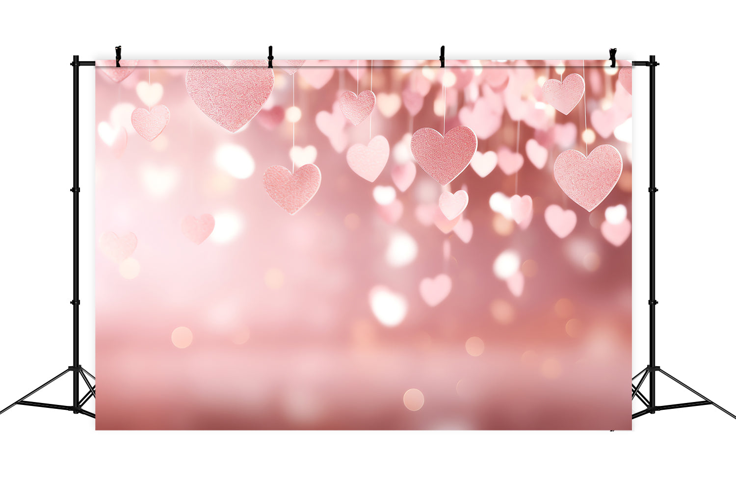 Toile de Fond St-Valentin Cœurs Roses Étincelants BRP1-81
