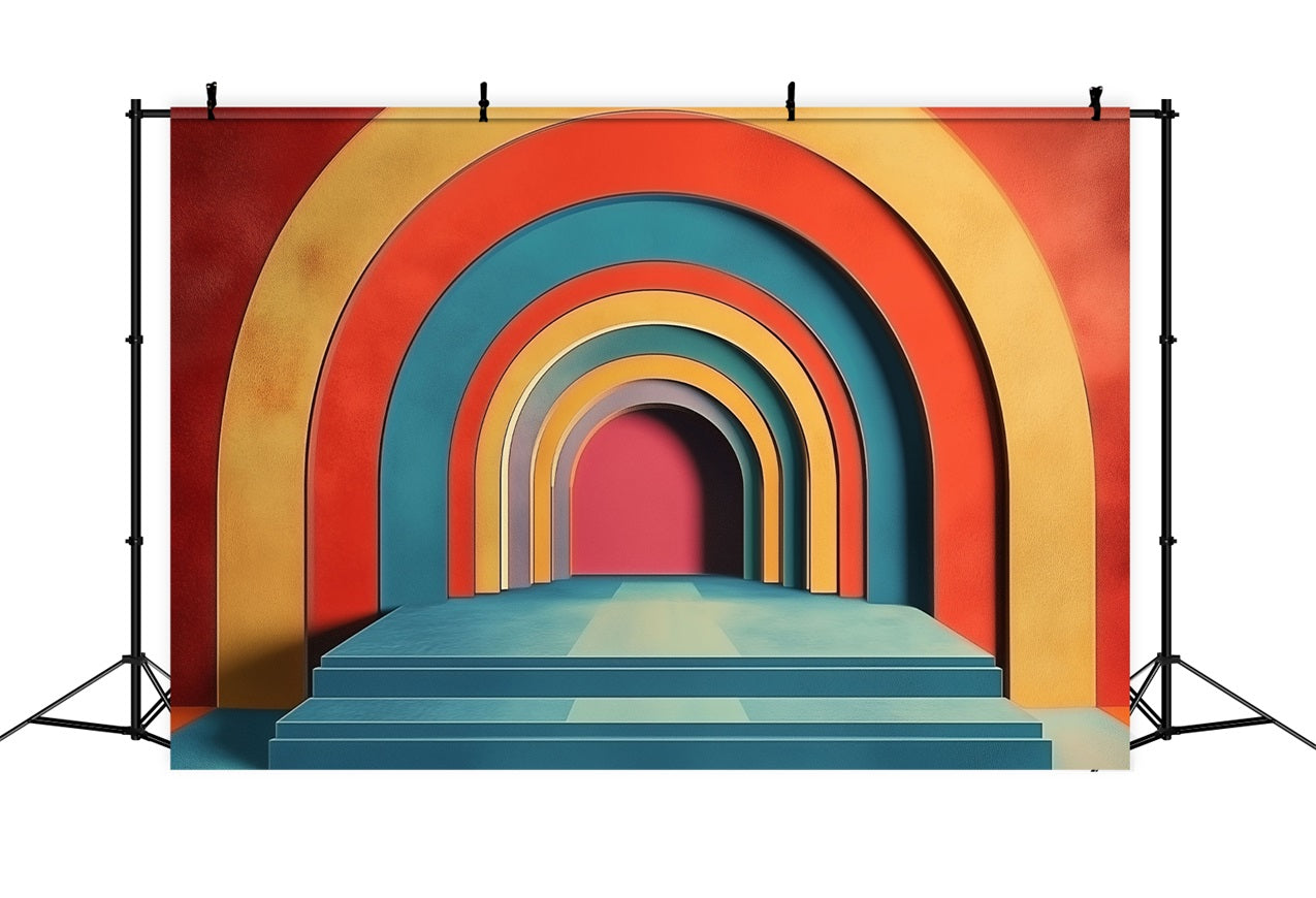 Toile de fond Arches arc-en-ciel rétro bohème artistique moderne BRP10-114