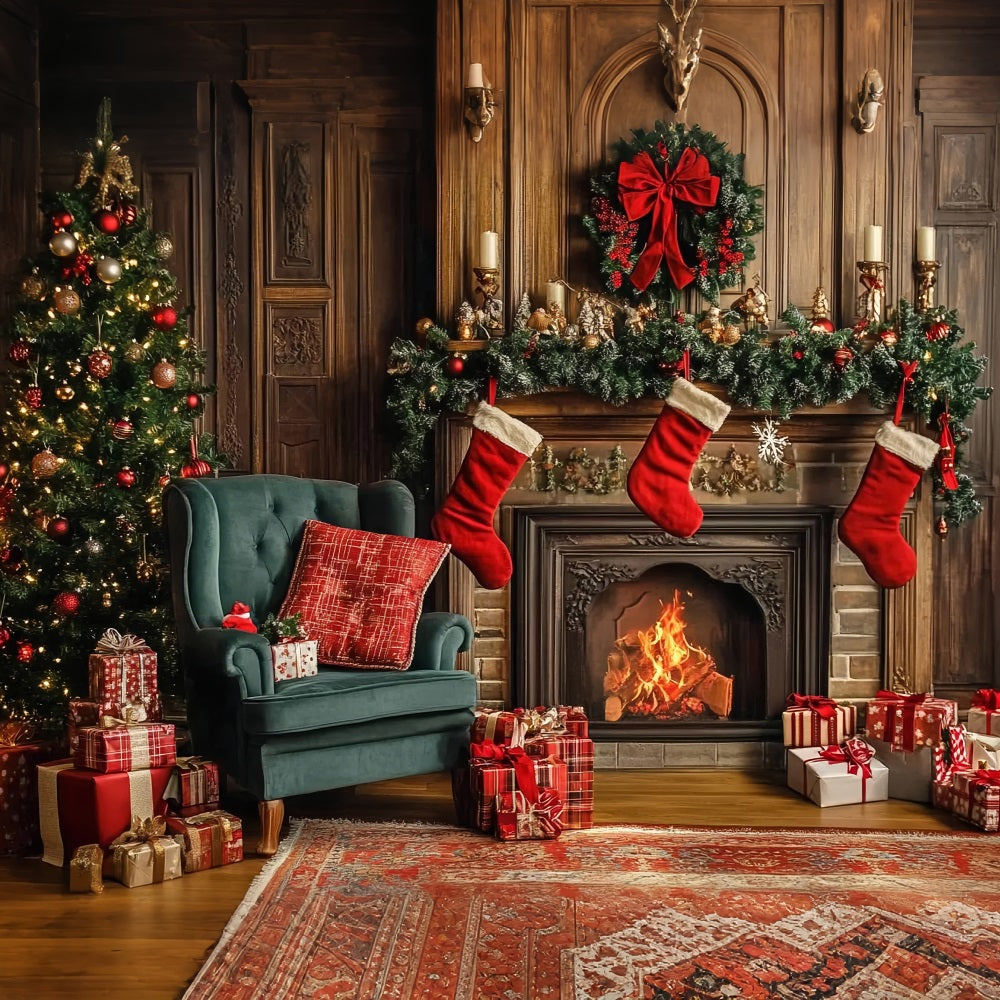 Noël Toile de fond Chaussettes de cheminée BRP10-133