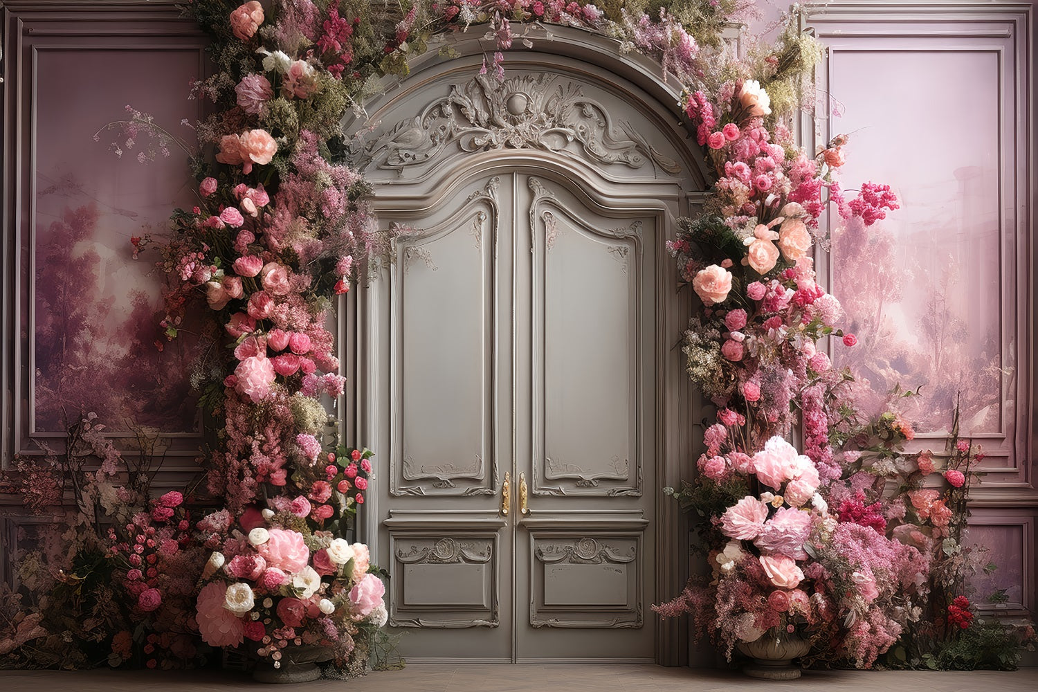 Toile de Fond Photographie Rétro Décor Floral Rose BRP10-284