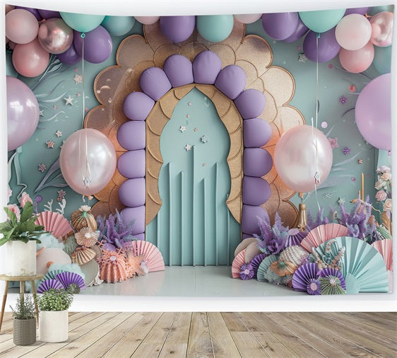 Toile de Fond Anniversaire Fête Océan Coquillages BRP10-304