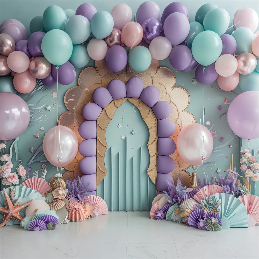 Toile de Fond Anniversaire Fête Océan Coquillages BRP10-304
