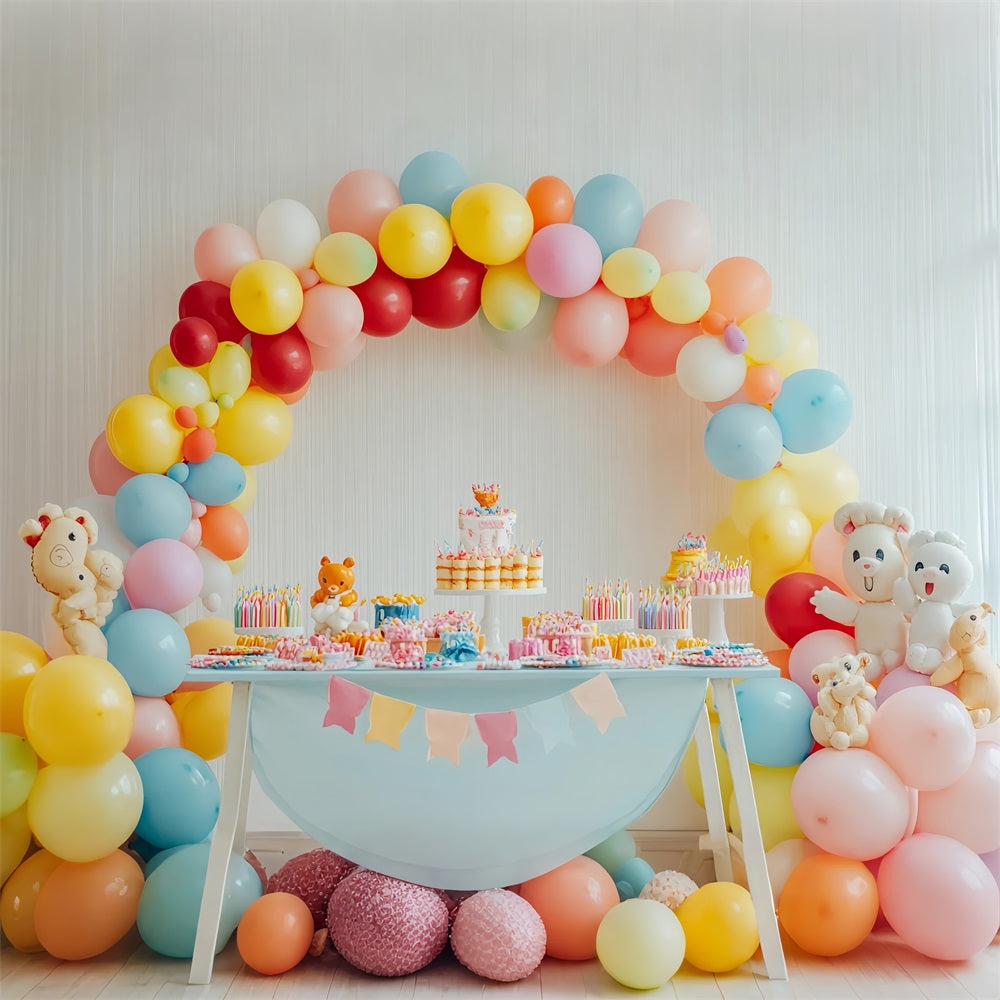 Toile de Fond Anniversaire Enfants Arc de Ballons BRP10-348