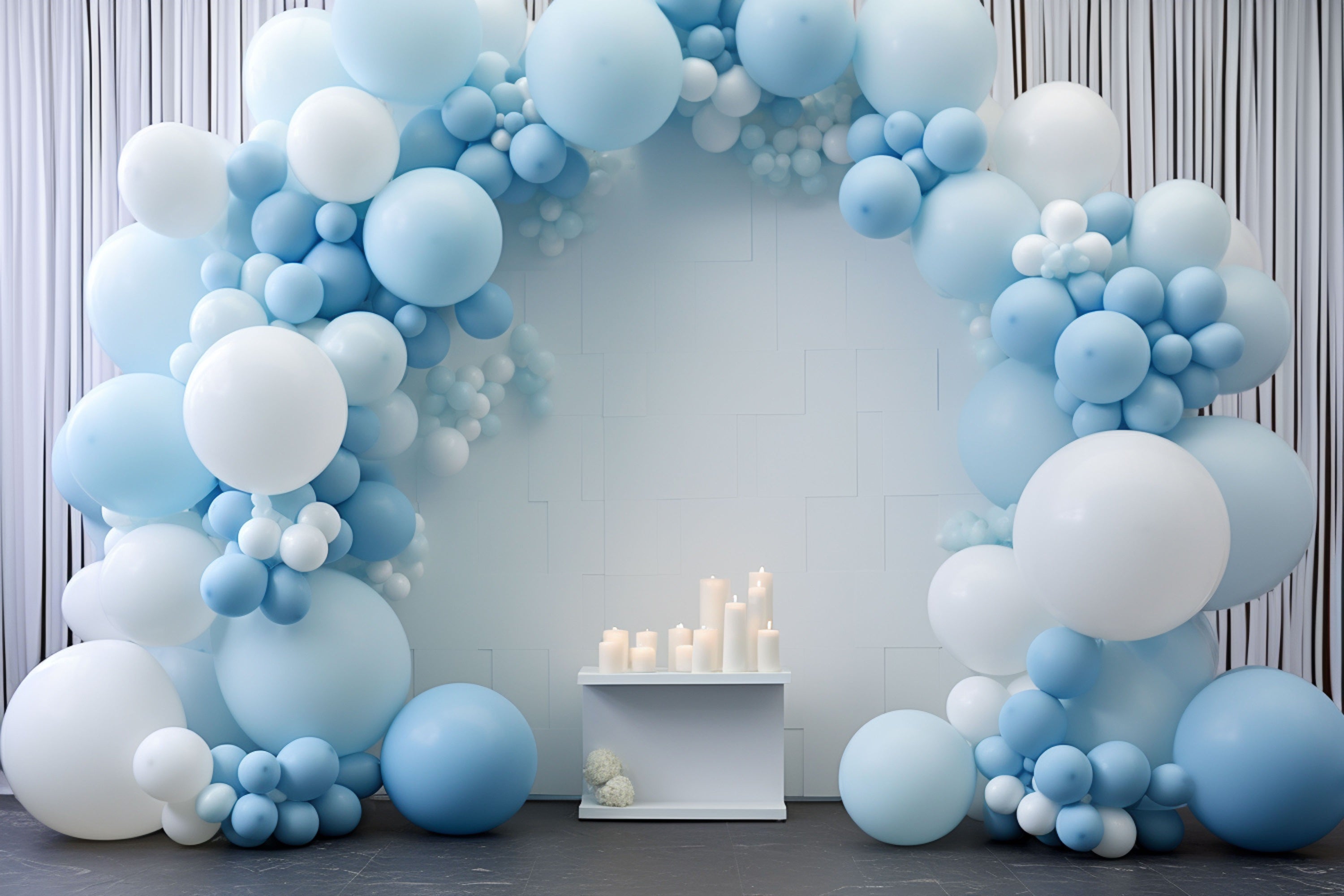 Toile de Fond Anniversaire Fête Design Arc de Ballons Bougies BRP10-350