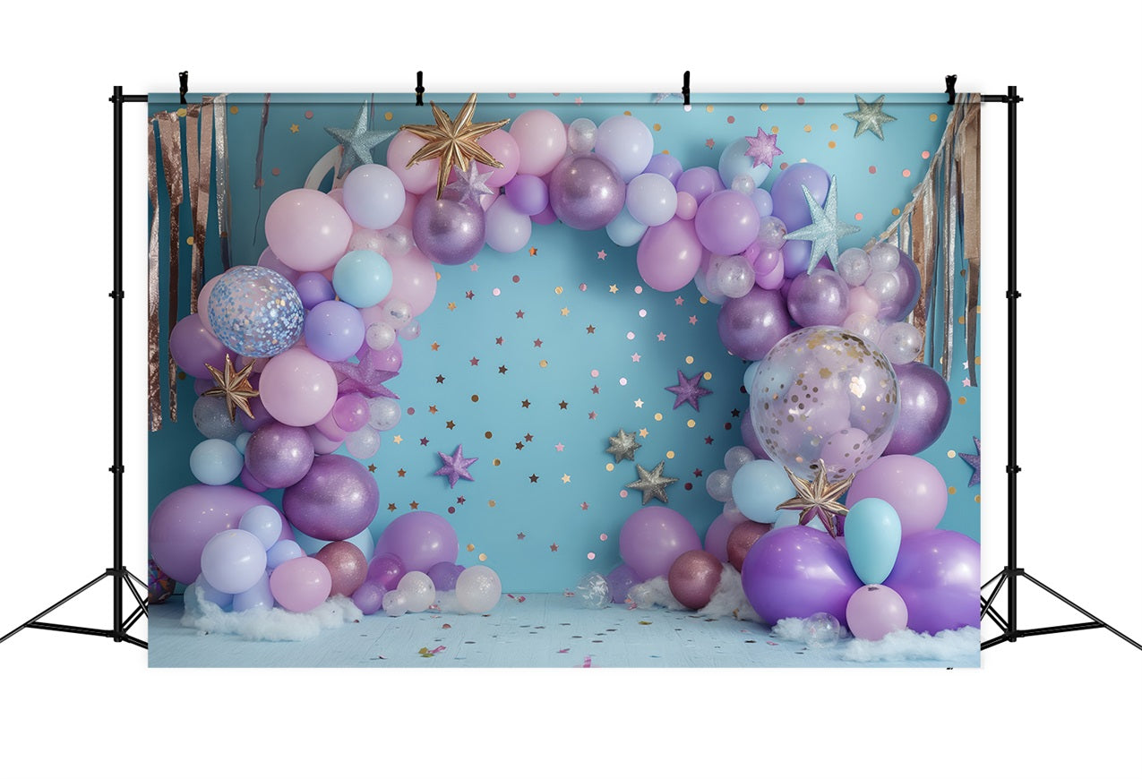 Toile de Fond Anniversaire Fête Nuit Étoilée Ballon BRP10-360