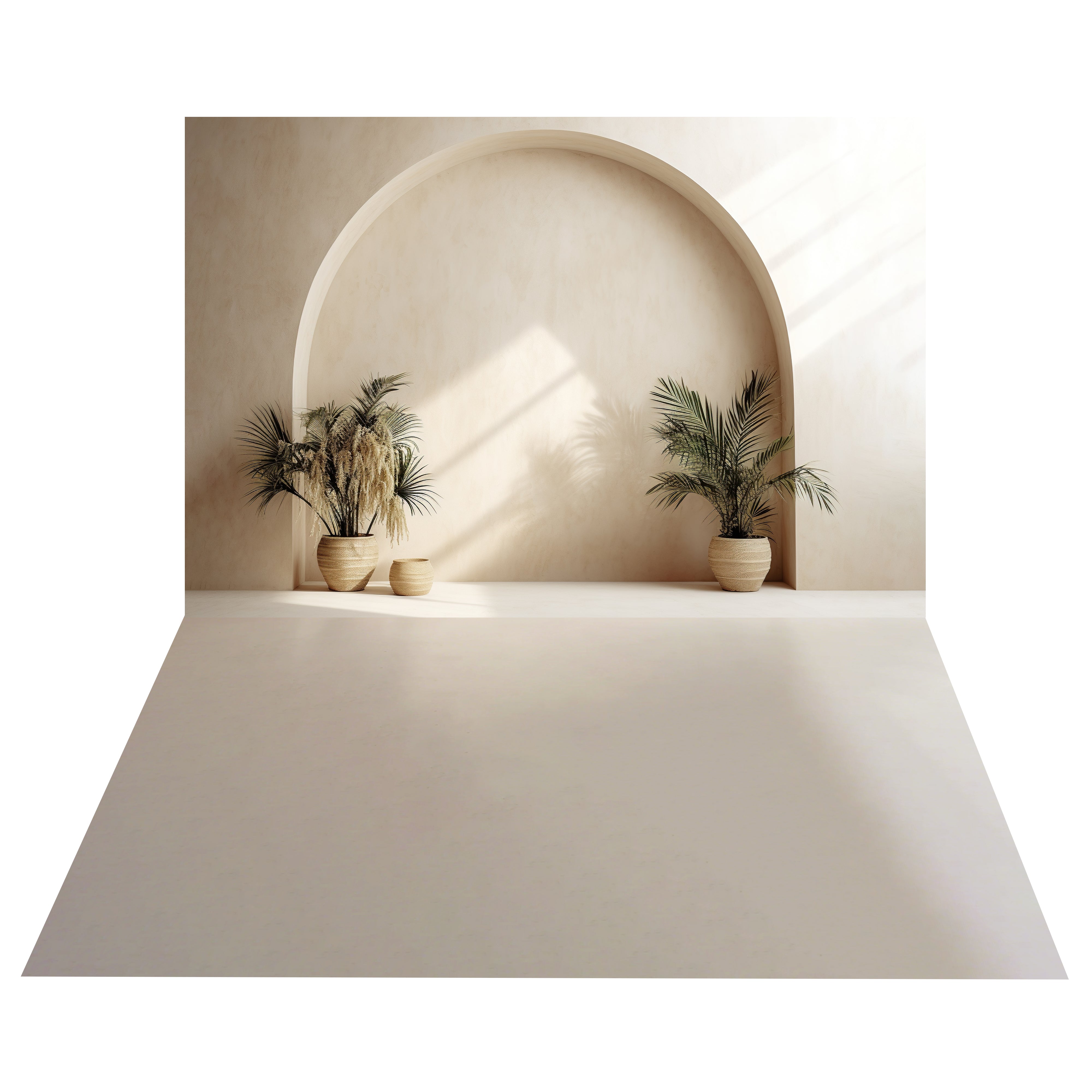 Toile de Fond Boho de Décor Élégant d'Arche + Sol de Sable Clair BRP10-490
