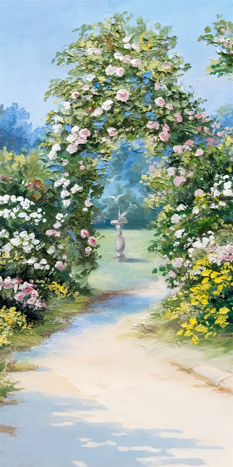 Mur-à-Sol Toile de Fond Jardin de Roses Romantique BRP10-522