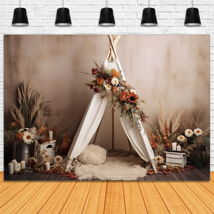 Toile De Fond Bohémien Tipi Floral Automnal BRP10-596