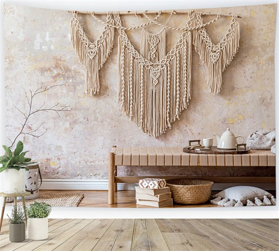 Toile De Fond Bohémien Décor Murale Accrochage Macramé BRP10-608