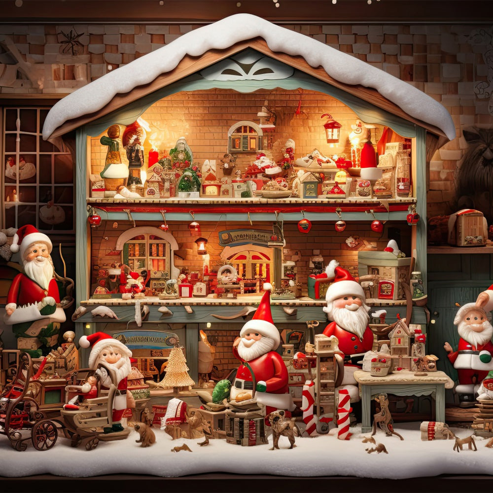 Toile De Fond Noël Atelier Du Père Noël Cadeaux Photographie BRP10-617