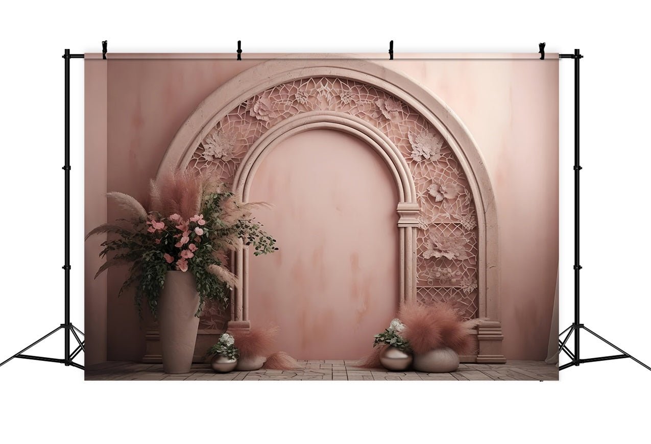 Toile de fond Arche florale bouquets pastel doux Boho BRP10-62
