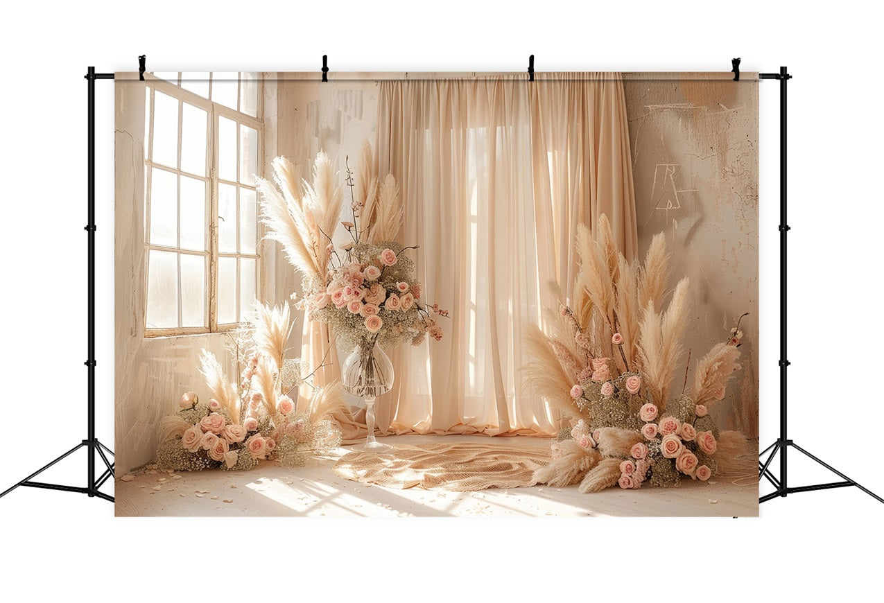 Toile de fond Scène florale bohème douce drapée BRP10-68