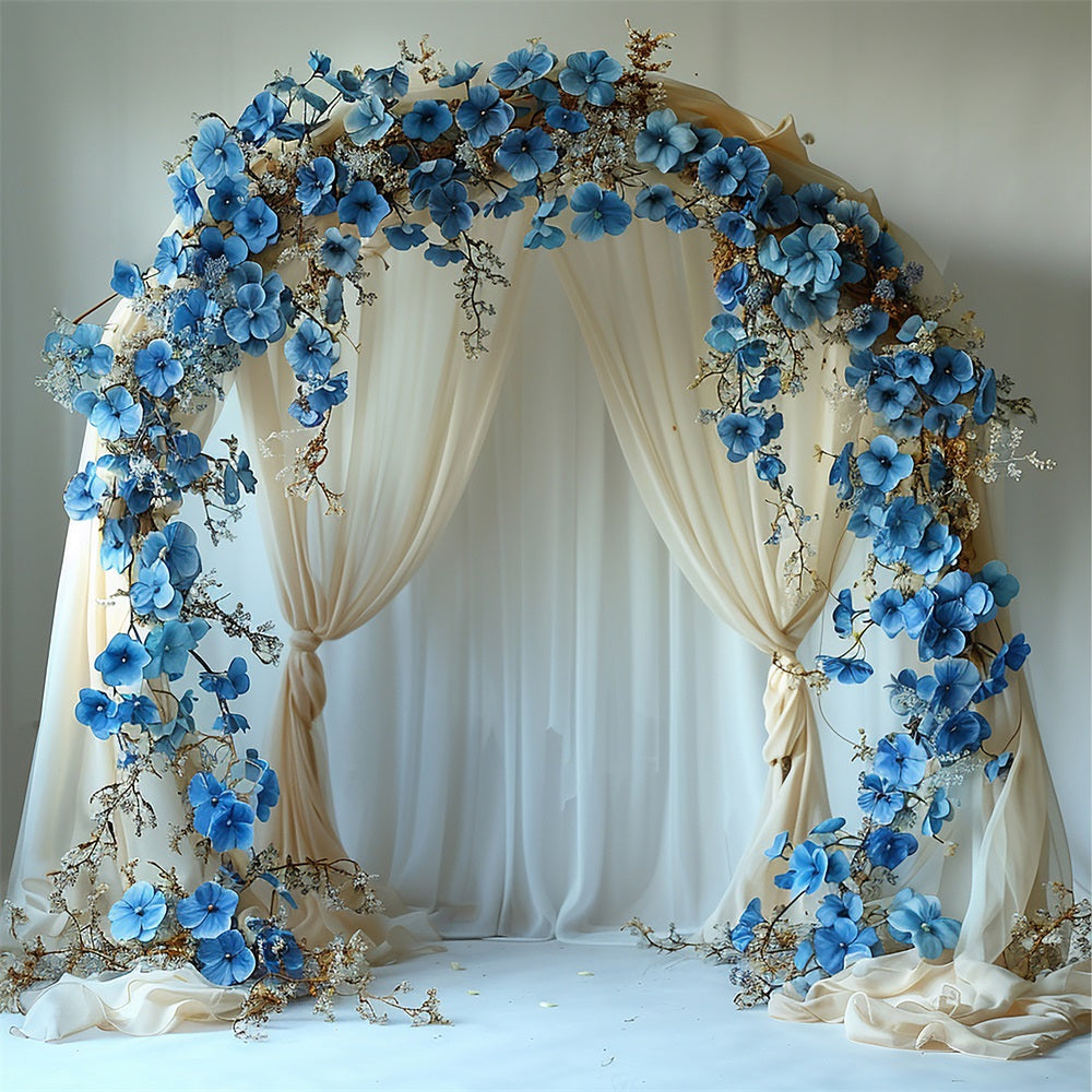 Toile de fond Arche florale élégante bohème bleue BRP10-81