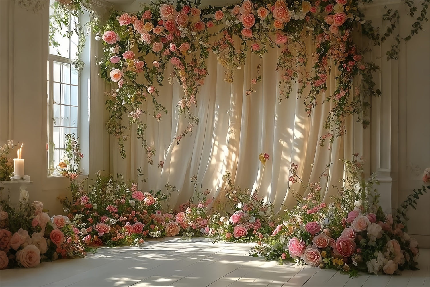 Toile de fond Décor d'arche florale bohème de rêve BRP10-92