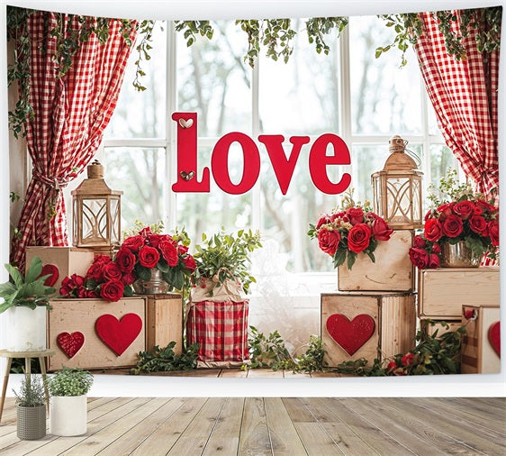 Toile de fond Saint-Valentin Décor Amour Roses Vibrantes BRP11-417