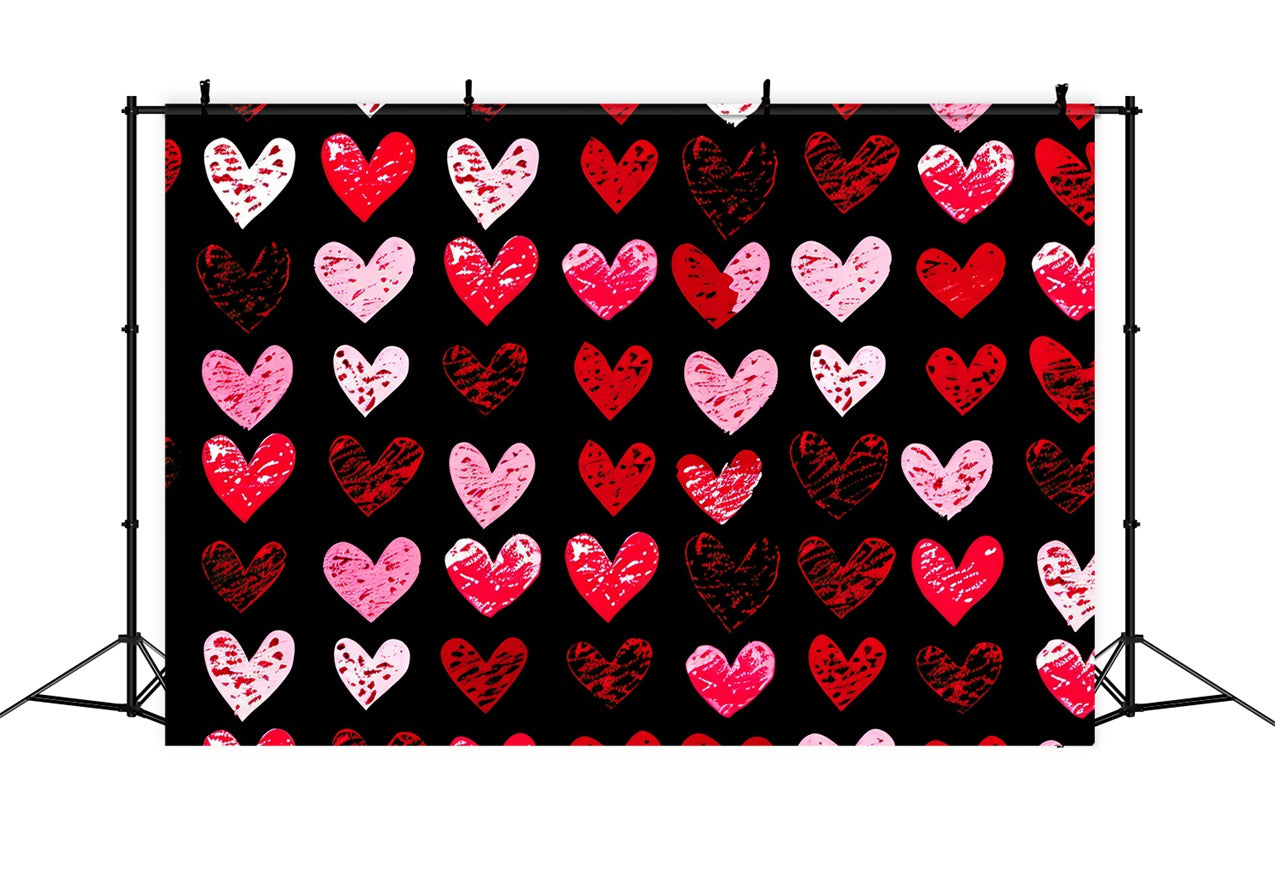 Toile de fond Saint-Valentin Cœurs Texturés Gribouillés Amour BRP11-452