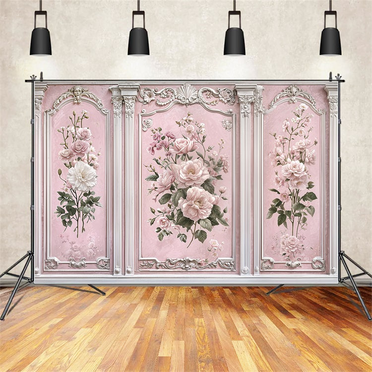Toile de fond Vintage Mur Mural Rose Rétro BRP11-580