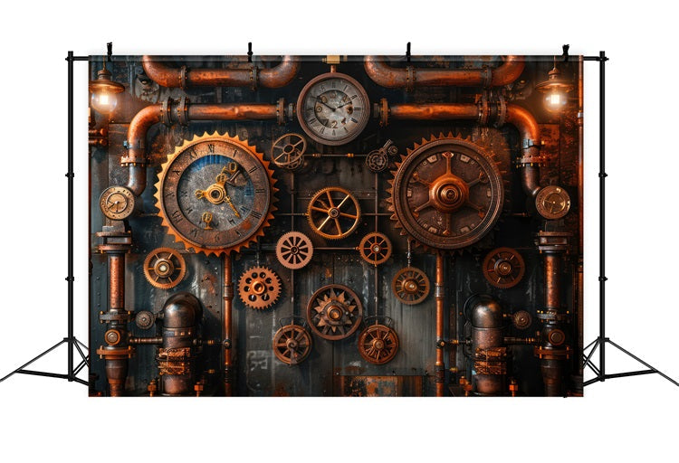 Toile de fond Photographie Vintage Décor Steampunk Engrenages Tuyaux BRP11-597